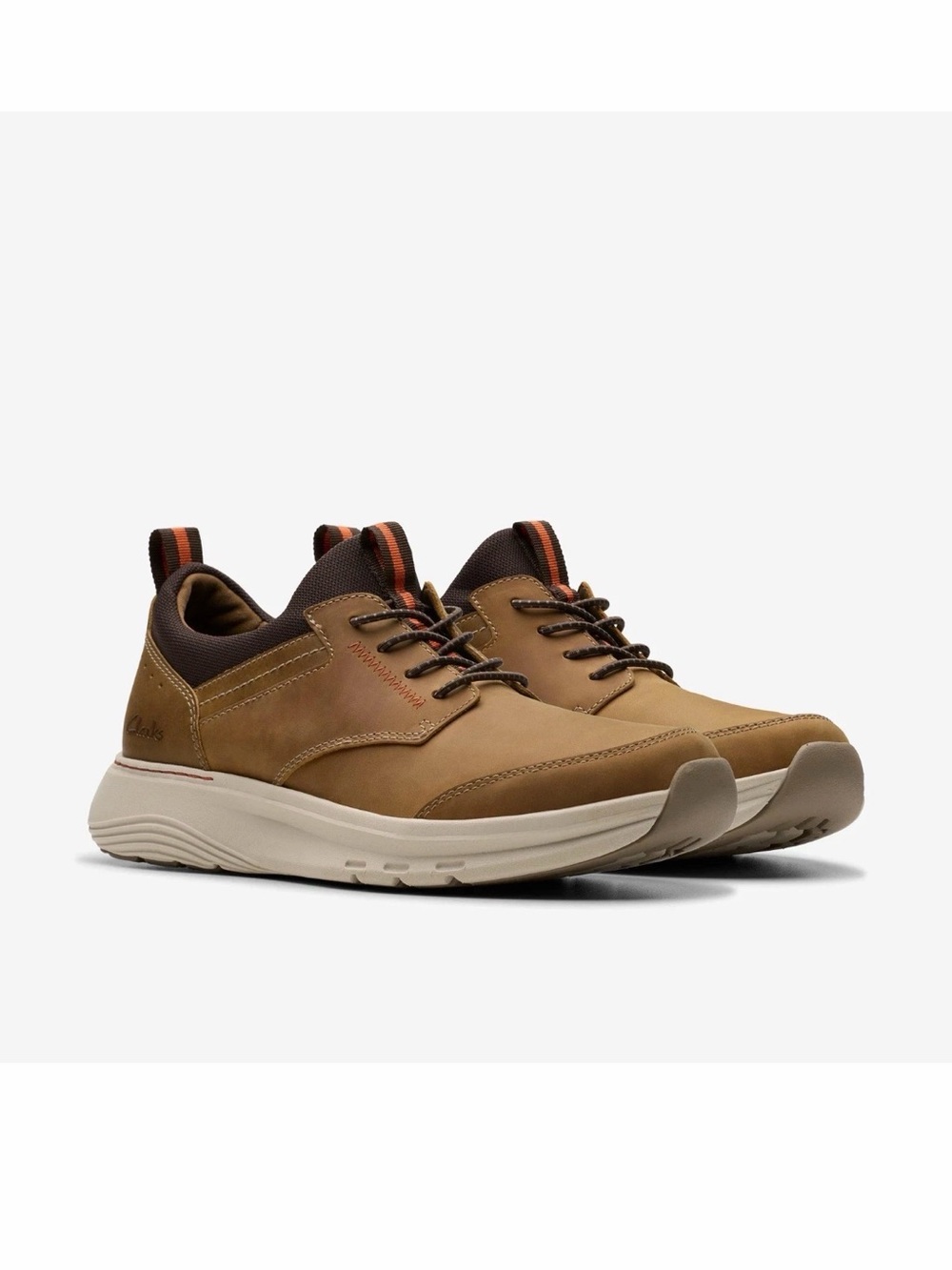 NIB - Clarks Motion Trek EZ Dark Tan Leather Men's 9M